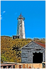 Boat Launch by Faulkner's Island Lighthouse - Digi Paint